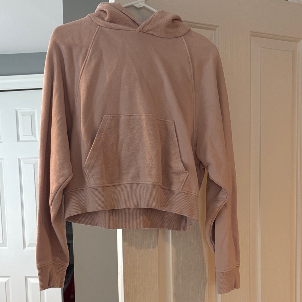 Aerie small light pink crop hoodie
